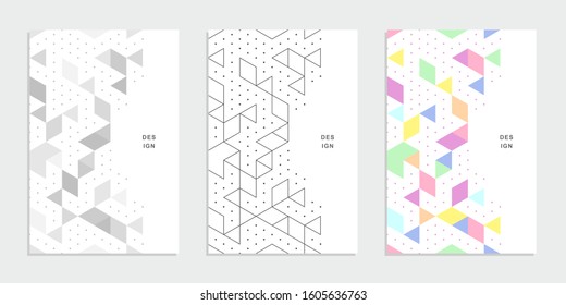 Abstract geometric technological banner. Corporate identity flyer. Vector set background.
