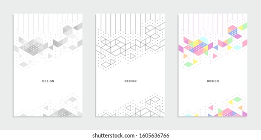 Abstract geometric technological banner. Corporate identity flyer. Vector set background.