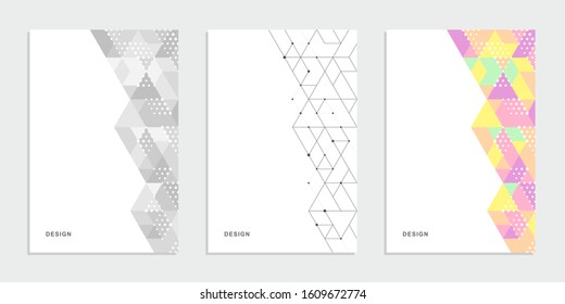Abstract geometric technological banner. Corporate identity flyer. Vector set background.
