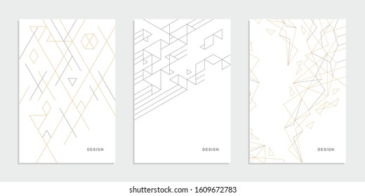 Abstract geometric technological banner. Corporate identity flyer. Vector set background.
