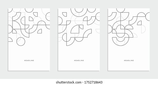 Abstract geometric technological banner. Corporate identity flyer. Vector set background.