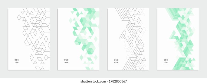 Abstract geometric technological banner. Corporate identity flyer. Vector set background. 