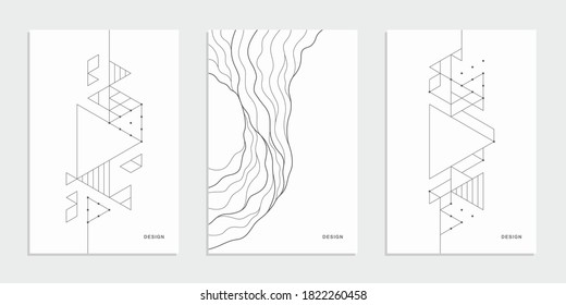 Abstract geometric technological banner. Corporate identity flyer. Vector set background.
