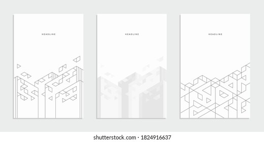 Pancarta tecnológica geométrica abstracta. Volante de identidad corporativa. Fondo del conjunto de vectores.