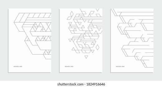 Pancarta tecnológica geométrica abstracta. Volante de identidad corporativa. Fondo del conjunto de vectores.