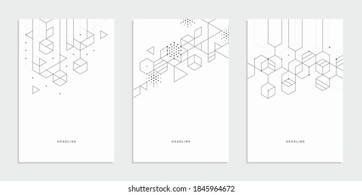 Abstrakter geometrischer technologischer Banner. Corporate Identity Flyer. Vektorhintergrund.