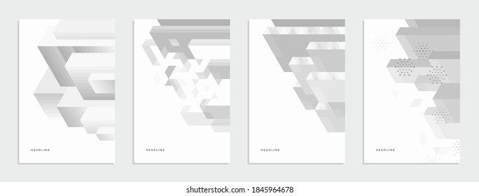 Pancarta tecnológica geométrica abstracta. Volante de identidad corporativa. Fondo del conjunto de vectores.