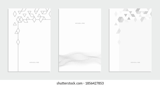 Pancarta tecnológica geométrica abstracta. Volante de identidad corporativa. Fondo del conjunto de vectores.