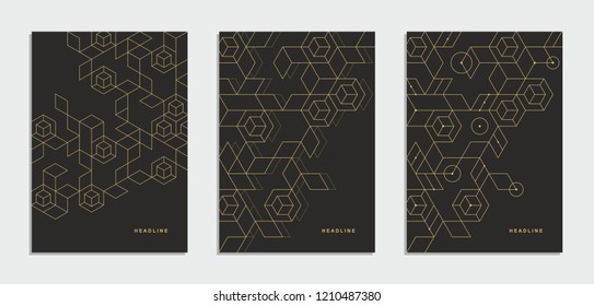 Abstract geometric technological brochure, flyer, corporate identity.