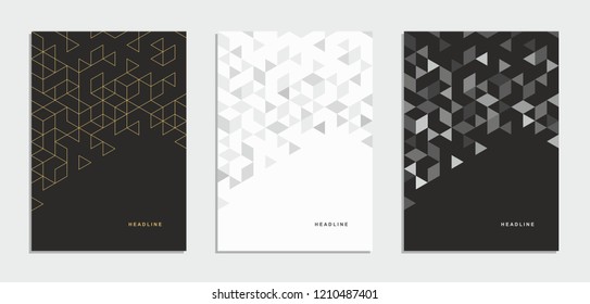 Abstract geometric technological brochure, flyer, corporate identity.