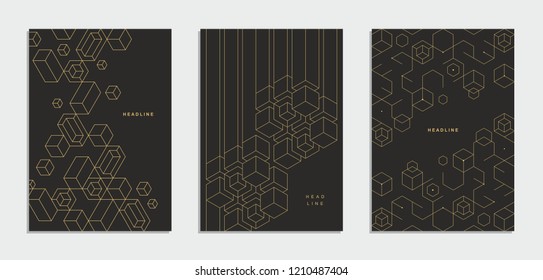 Abstract geometric technological brochure, flyer, corporate identity.