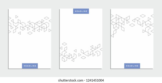 Abstract geometric technological brochure, flyer, background.