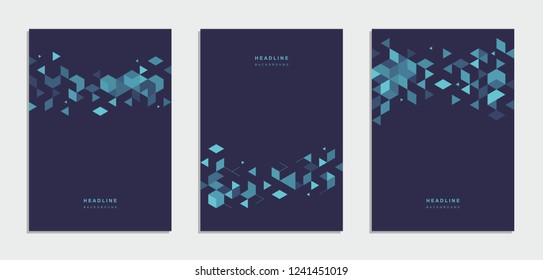 Abstract geometric technological brochure, flyer, background.