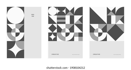 Abstract geometric technological company brochure. Corporate identity flyer. Vector set business presentation.