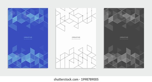 Abstract geometric technological company brochure. Vector business flyer.