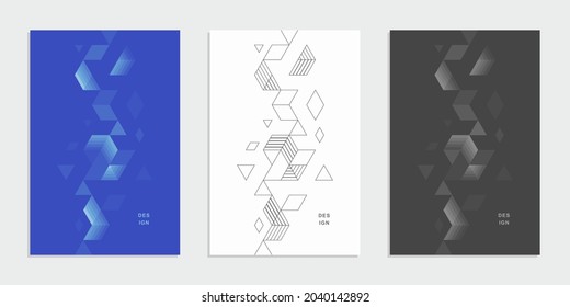 Abstract geometric technological company brochure. Vector business flyer.