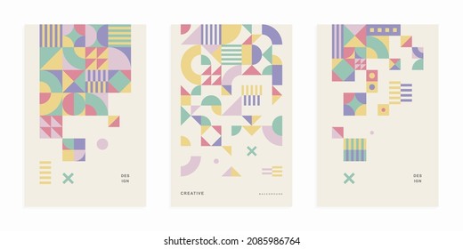 Abstract geometric technological company brochure. Vector business flyer.