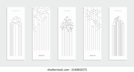 Abstract geometric technological company brochure. Vector business flyer.