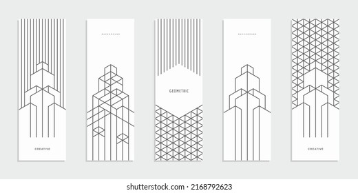 Abstract geometric technological company brochure. Vector business flyer.