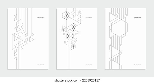 Abstract geometric technological company brochure. Vector business flyer.