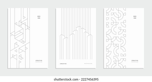 Abstract geometric technological company brochure. Vector business flyer.