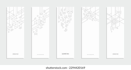 Abstract geometric technological company brochure. Vector business flyer.