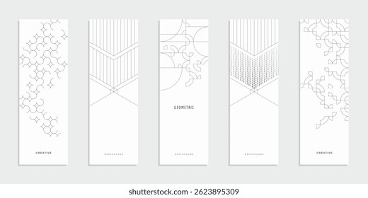 Abstract geometric technological company brochure. Vector business flyer.