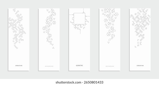 Folleto de empresa tecnológica geométrica Abstractas. Volante de negocios de Vector.