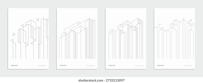 Abstract geometric technological company brochure. Vector business flyer.