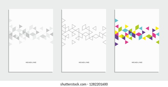 Abstract geometric technological flyer, brochure, corporate identity.
