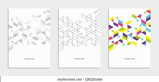 Abstract geometric technological flyer, brochure, corporate identity.