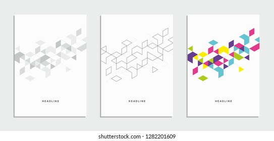 Abstract geometric technological flyer, brochure, corporate identity.
