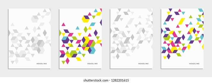 Abstract geometric technological flyer, brochure, corporate identity.