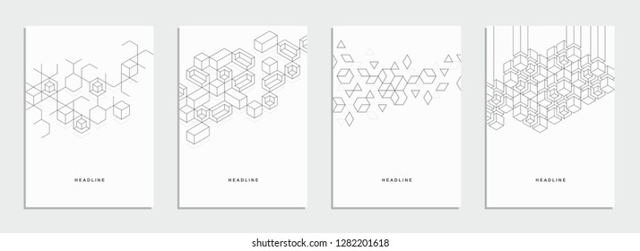 Abstract geometric technological flyer, brochure, corporate identity.