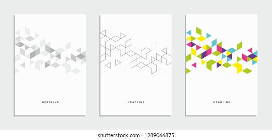 Abstract geometric technological flyer, brochure, corporate identity.