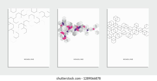 Abstract geometric technological flyer, brochure, corporate identity.