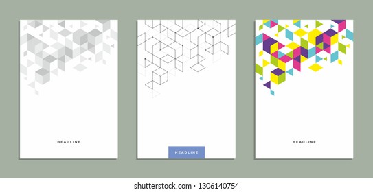 Abstract geometric technological flyer, brochure, corporate identity.