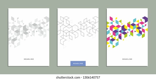 Abstract geometric technological flyer, brochure, corporate identity.
