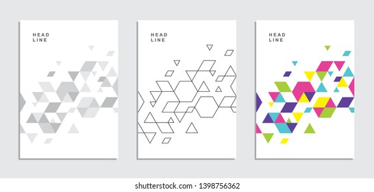 Abstract geometric technological flyer, brochure, corporate identity.