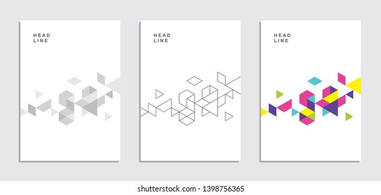 Abstract geometric technological flyer, brochure, corporate identity.