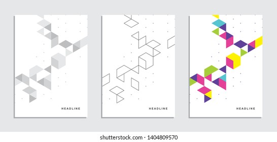 Abstract geometric technological flyer, brochure, corporate identity.