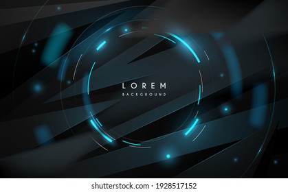 Abstract Geometric technology background with circle lines