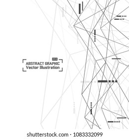 Abstrakter geometrischer Hintergrund der Technologie, drahtgebundene Polygonverbindung mit Linie. Vektorillustration