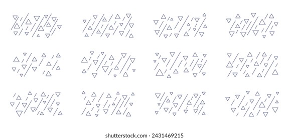 Tecnología geométrica abstracta para la decoración. Conjunto de diseño creativo vectorial con patrón de líneas diagonales. Formas y líneas geométricas abstractas modernas. Ilustración vectorial