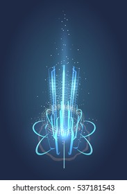Abstract geometric technology design element.