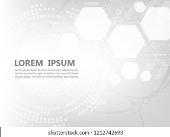 abstract geometric technology gray background.