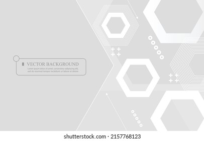 Abstract geometric technology hexagon shape futuristic white background