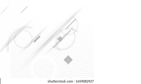 Abstract geometric technology modern white and gray color background, design