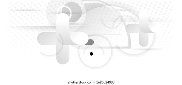 Abstract geometric technology modern white and gray color background, design vector