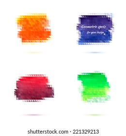Abstract Geometric Technology spots colors of the rainbow, vector illustration